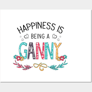 Happiness Is Being A Ganny Wildflowers Valentines Mothers Day Posters and Art